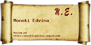 Monoki Edvina névjegykártya